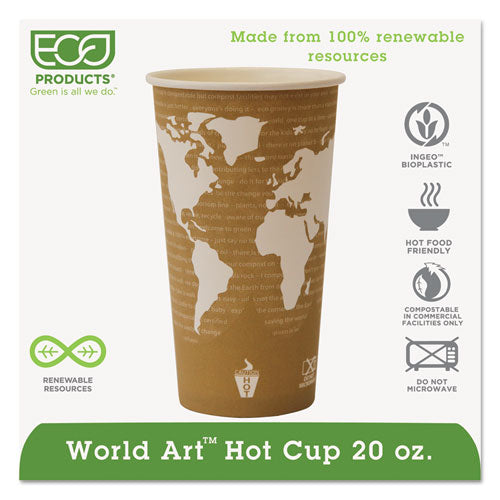 Eco-Products® wholesale. World Art Renewable Compostable Hot Cups, 20 Oz., 50-pk, 20 Pk-ct. HSD Wholesale: Janitorial Supplies, Breakroom Supplies, Office Supplies.