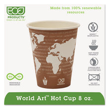 Load image into Gallery viewer, Eco-Products® wholesale. World Art Renewable Compostable Hot Cups, 8 Oz., 50-pk, 20 Pk-ct. HSD Wholesale: Janitorial Supplies, Breakroom Supplies, Office Supplies.