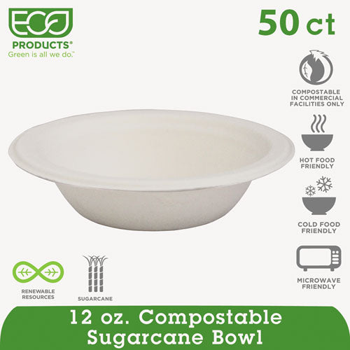 Eco-Products® wholesale. Renewable And Compostable Sugarcane Bowls - 12 Oz, 50-packs. HSD Wholesale: Janitorial Supplies, Breakroom Supplies, Office Supplies.