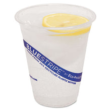 Load image into Gallery viewer, Eco-Products® wholesale. Bluestripe 25% Recycled Content Cold Cups, 12 Oz, Clear-blue, 50-pk, 20 Pk-ct. HSD Wholesale: Janitorial Supplies, Breakroom Supplies, Office Supplies.