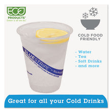 Load image into Gallery viewer, Eco-Products® wholesale. Bluestripe 25% Recycled Content Cold Cups, 12 Oz, Clear-blue, 50-pk, 20 Pk-ct. HSD Wholesale: Janitorial Supplies, Breakroom Supplies, Office Supplies.