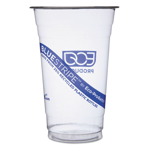 Eco-Products® wholesale. Bluestripe 25% Recycled Content Cold Cups, 20 Oz, Clear-blue, 1000-carton. HSD Wholesale: Janitorial Supplies, Breakroom Supplies, Office Supplies.