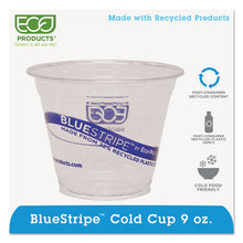 Load image into Gallery viewer, Eco-Products® wholesale. Bluestripe 25% Recycled Content Cold Cups, 9 Oz., Clear-blue, 50-pk, 20 Pk-ct. HSD Wholesale: Janitorial Supplies, Breakroom Supplies, Office Supplies.