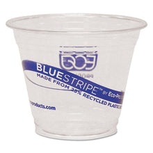 Load image into Gallery viewer, Eco-Products® wholesale. Bluestripe 25% Recycled Content Cold Cups, 9 Oz., Clear-blue, 50-pk, 20 Pk-ct. HSD Wholesale: Janitorial Supplies, Breakroom Supplies, Office Supplies.