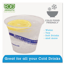 Load image into Gallery viewer, Eco-Products® wholesale. Bluestripe 25% Recycled Content Cold Cups, 9 Oz., Clear-blue, 50-pk, 20 Pk-ct. HSD Wholesale: Janitorial Supplies, Breakroom Supplies, Office Supplies.