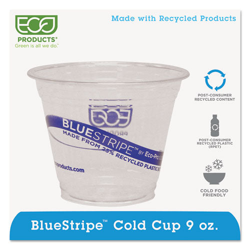 Eco-Products® wholesale. Bluestripe 25% Recycled Content Cold Cups, 9 Oz., Clear-blue, 50-pk, 20 Pk-ct. HSD Wholesale: Janitorial Supplies, Breakroom Supplies, Office Supplies.