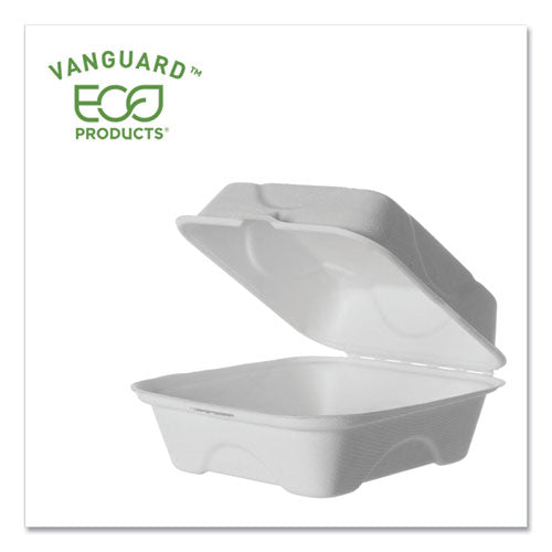Eco-Products® wholesale. Vanguard Renewable And Compostable Sugarcane Clamshells, 6 X 6 X 3, White, 500-carton. HSD Wholesale: Janitorial Supplies, Breakroom Supplies, Office Supplies.