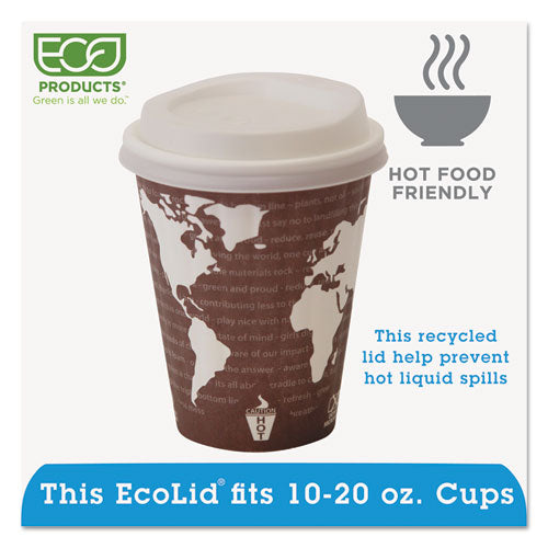 Eco-Products® wholesale. Ecolid 25% Recy Content Hot Cup Lid, White, F-10-20oz, 100-pk, 10 Pk-ct. HSD Wholesale: Janitorial Supplies, Breakroom Supplies, Office Supplies.