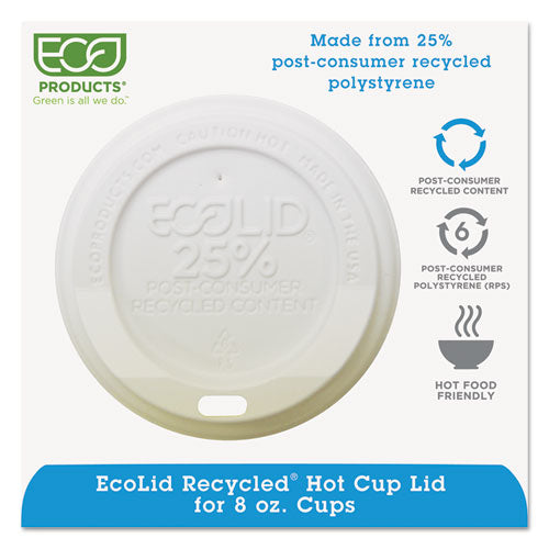 Eco-Products® wholesale. Ecolid 25% Recy Content Hot Cup Lid, White, Fits 8oz Hot Cups, 100-pk, 10 Pk-ct. HSD Wholesale: Janitorial Supplies, Breakroom Supplies, Office Supplies.
