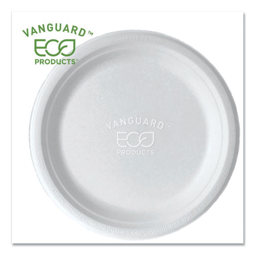 Eco-Products® wholesale. Vanguard Renewable And Compostable Sugarcane Plates, 9", White, 500-carton. HSD Wholesale: Janitorial Supplies, Breakroom Supplies, Office Supplies.