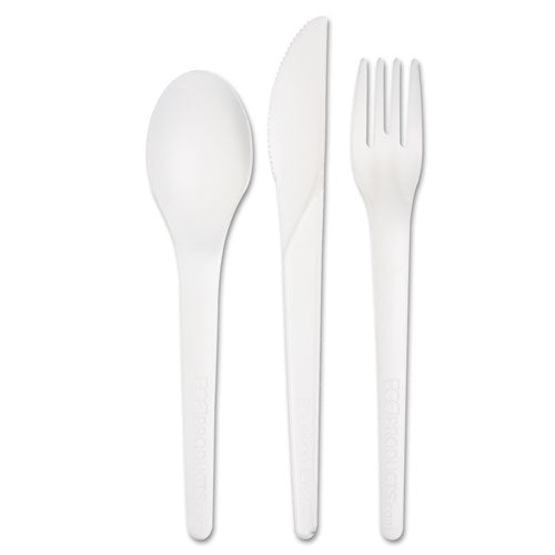 Eco-Products® wholesale. Plantware Compostable Cutlery Kit, Knife-fork-spoon-napkin, 6", Pearl White, 250 Kits-carton. HSD Wholesale: Janitorial Supplies, Breakroom Supplies, Office Supplies.