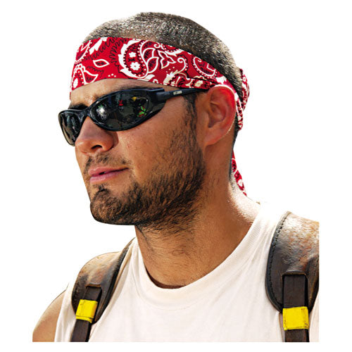 ergodyne® wholesale. Chill-its 6700-6705 Bandana-headband, One Size Fits All, Red Western. HSD Wholesale: Janitorial Supplies, Breakroom Supplies, Office Supplies.