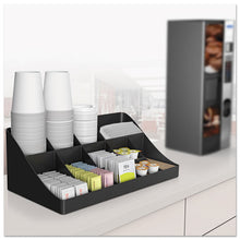 Load image into Gallery viewer, Mind Reader wholesale. 11-compartment Coffee Condiment Organizer, 18 1-4 X 6 5-8 X 9 7-8, Black. HSD Wholesale: Janitorial Supplies, Breakroom Supplies, Office Supplies.