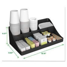 Load image into Gallery viewer, Mind Reader wholesale. 11-compartment Coffee Condiment Organizer, 18 1-4 X 6 5-8 X 9 7-8, Black. HSD Wholesale: Janitorial Supplies, Breakroom Supplies, Office Supplies.