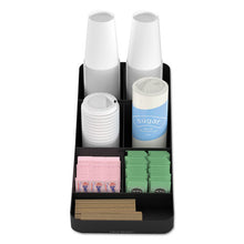 Load image into Gallery viewer, Mind Reader wholesale. Trove Seven-compartment Coffee Condiment Organizer, Black, 7 3-4 X 16 X 5 1-4. HSD Wholesale: Janitorial Supplies, Breakroom Supplies, Office Supplies.