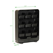 Load image into Gallery viewer, Mind Reader wholesale. Baggy Nine-drawer Tea Bag And Accessory Holder, Black, 10.24 X 4.33 X 13.11. HSD Wholesale: Janitorial Supplies, Breakroom Supplies, Office Supplies.