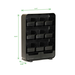 Mind Reader wholesale. Baggy Nine-drawer Tea Bag And Accessory Holder, Black, 10.24 X 4.33 X 13.11. HSD Wholesale: Janitorial Supplies, Breakroom Supplies, Office Supplies.