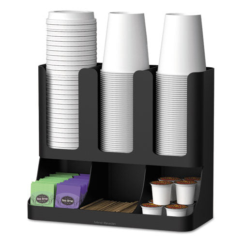 Mind Reader wholesale. Flume Six-section Upright Coffee Condiment-cup Organizer, Black, 11.5 X 6.5 X 15. HSD Wholesale: Janitorial Supplies, Breakroom Supplies, Office Supplies.