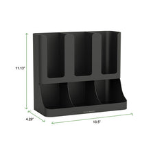 Load image into Gallery viewer, Mind Reader wholesale. Flume Six-section Upright Coffee Condiment-cup Organizer, Black, 11.5 X 6.5 X 15. HSD Wholesale: Janitorial Supplies, Breakroom Supplies, Office Supplies.