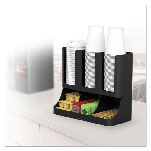 Mind Reader wholesale. Flume Six-section Upright Coffee Condiment-cup Organizer, Black, 11.5 X 6.5 X 15. HSD Wholesale: Janitorial Supplies, Breakroom Supplies, Office Supplies.