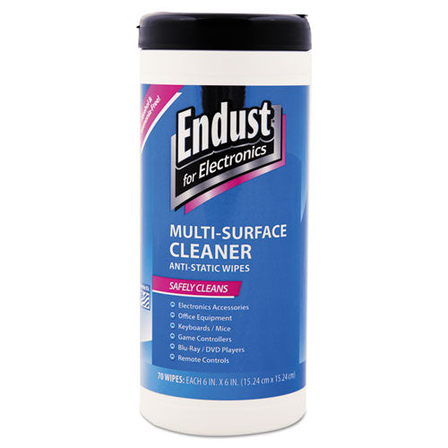 Endust® wholesale. Antistatic Premoistened Wipes For Electronics, Cloth, 6" X 6", 70-tub. HSD Wholesale: Janitorial Supplies, Breakroom Supplies, Office Supplies.