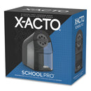 X-ACTO® wholesale. Model 1670 School Pro Classroom Electric Pencil Sharpener, Ac-powered, 4 X 7.5 X 7.5, Black-gray-smoke. HSD Wholesale: Janitorial Supplies, Breakroom Supplies, Office Supplies.