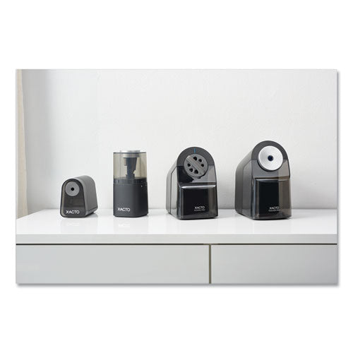 X-ACTO® wholesale. Model 1670 School Pro Classroom Electric Pencil Sharpener, Ac-powered, 4 X 7.5 X 7.5, Black-gray-smoke. HSD Wholesale: Janitorial Supplies, Breakroom Supplies, Office Supplies.