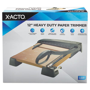 X-ACTO® wholesale. Heavy-duty Wood Base Guillotine Trimmer, 12 Sheets, 12" X 12". HSD Wholesale: Janitorial Supplies, Breakroom Supplies, Office Supplies.