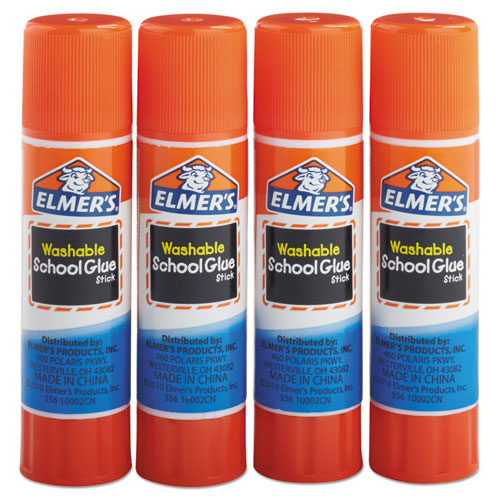 Elmer's® wholesale. Washable School Glue Sticks, 0.24 Oz, Applies And Dries Clear, 4-pack. HSD Wholesale: Janitorial Supplies, Breakroom Supplies, Office Supplies.