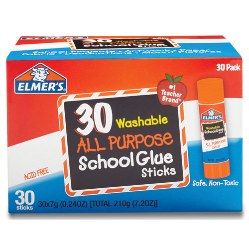 Elmer's® wholesale. Washable School Glue Sticks, 0.24 Oz, Applies And Dries Clear, 30-box. HSD Wholesale: Janitorial Supplies, Breakroom Supplies, Office Supplies.