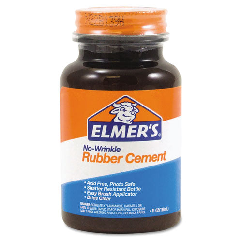 Elmer's® wholesale. Rubber Cement With Brush Applicator, 4 Oz, Dries Clear. HSD Wholesale: Janitorial Supplies, Breakroom Supplies, Office Supplies.