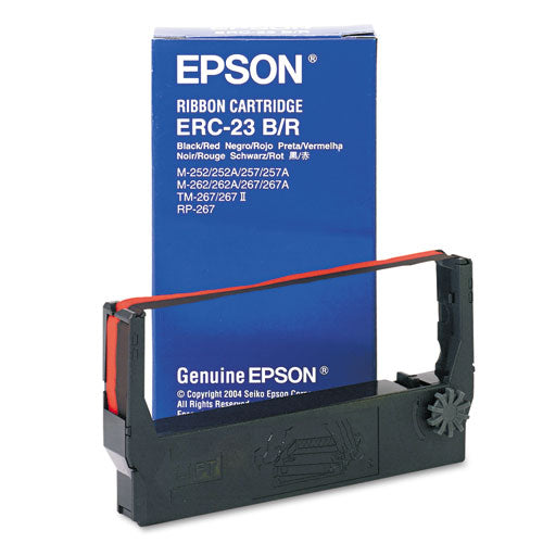 Epson® wholesale. EPSON Erc23br Ribbon, Black-red. HSD Wholesale: Janitorial Supplies, Breakroom Supplies, Office Supplies.