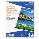 Epson® wholesale. EPSON Premium Matte Presentation Paper, 9 Mil, 8.5 X 11, Matte Bright White, 50-pack. HSD Wholesale: Janitorial Supplies, Breakroom Supplies, Office Supplies.