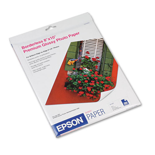 Epson® wholesale. EPSON Premium Photo Paper, 10.4 Mil, 8 X 10, High-gloss Bright White, 20-pack. HSD Wholesale: Janitorial Supplies, Breakroom Supplies, Office Supplies.