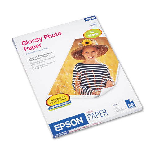 Epson® wholesale. EPSON Glossy Photo Paper, 9.4 Mil, 8.5 X 11, Glossy White, 50-pack. HSD Wholesale: Janitorial Supplies, Breakroom Supplies, Office Supplies.