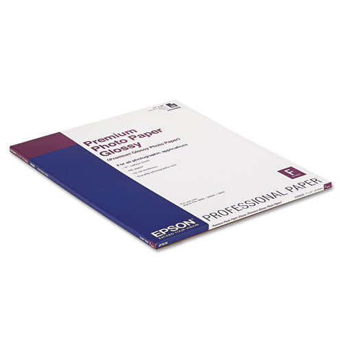 Epson® wholesale. EPSON Premium Photo Paper, 10.4 Mil, 17 X 22, High-gloss White, 25-pack. HSD Wholesale: Janitorial Supplies, Breakroom Supplies, Office Supplies.