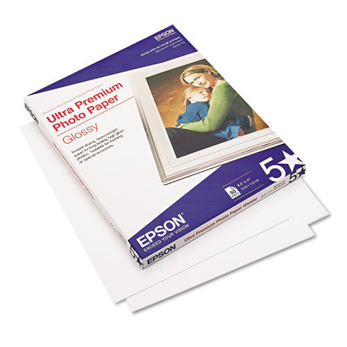 Epson® wholesale. EPSON Ultra Premium Gloss Photo Paper, 11.8 Mil, 8.5 X 11, Bright White, 50-pack. HSD Wholesale: Janitorial Supplies, Breakroom Supplies, Office Supplies.