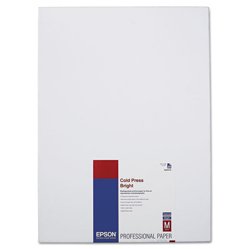 Epson® wholesale. EPSON Cold Press Bright Fine Art Paper, 21 Mil, 13 X 19, Textured Matte White, 25-pack. HSD Wholesale: Janitorial Supplies, Breakroom Supplies, Office Supplies.
