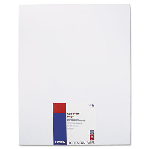 Epson® wholesale. EPSON Cold Press Bright Fine Art Paper, 21 Mil, 17 X 22, Textured Matte White, 25-pack. HSD Wholesale: Janitorial Supplies, Breakroom Supplies, Office Supplies.