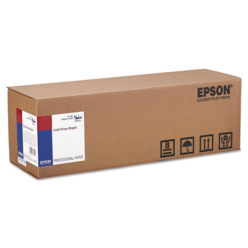 Epson® wholesale. EPSON Cold Press Bright Fine Art Paper Roll, 19 Mil, 17" X 50 Ft, Textured Matte White. HSD Wholesale: Janitorial Supplies, Breakroom Supplies, Office Supplies.