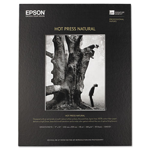 Epson® wholesale. EPSON Hot Press Natural Fine Art Paper, 17 Mil, 17 X 22, Smooth Matte Natural, 25-pack. HSD Wholesale: Janitorial Supplies, Breakroom Supplies, Office Supplies.