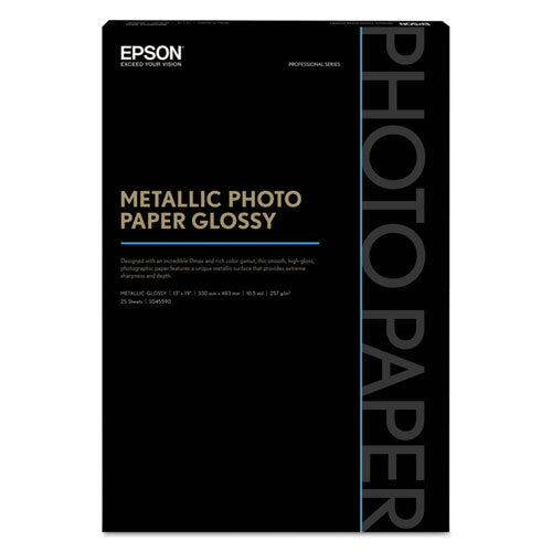 Epson® wholesale. EPSON Professional Media Metallic Gloss Photo Paper, 5.5 Mil, 13 X 19, White, 25-pack. HSD Wholesale: Janitorial Supplies, Breakroom Supplies, Office Supplies.