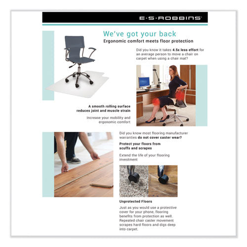 ES Robbins® wholesale. Task Series Anchorbar Chair Mat For Carpet Up To 0.25", 45 X 53, Clear. HSD Wholesale: Janitorial Supplies, Breakroom Supplies, Office Supplies.