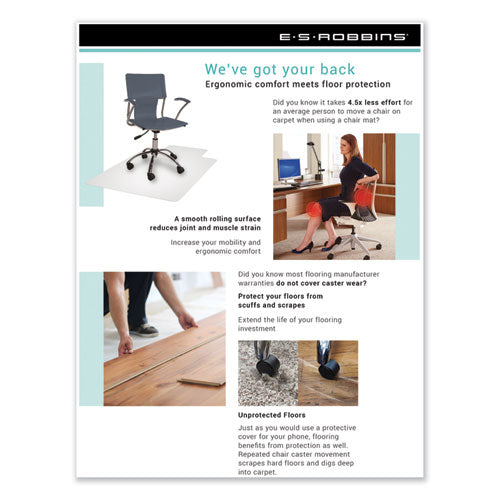 ES Robbins® wholesale. Task Series Anchorbar Chair Mat For Carpet Up To 0.25", 46 X 60, Clear. HSD Wholesale: Janitorial Supplies, Breakroom Supplies, Office Supplies.