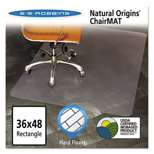 ES Robbins® wholesale. Natural Origins Chair Mat For Hard Floors, 36 X 48, Clear. HSD Wholesale: Janitorial Supplies, Breakroom Supplies, Office Supplies.