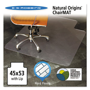 ES Robbins® wholesale. Natural Origins Chair Mat With Lip For Hard Floors, 45 X 53, Clear. HSD Wholesale: Janitorial Supplies, Breakroom Supplies, Office Supplies.