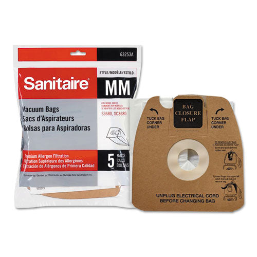 Sanitaire® wholesale. Style Mm Disposable Dust Bags W-allergen Filter For Sc3683a-sc3683b, 5-pk. HSD Wholesale: Janitorial Supplies, Breakroom Supplies, Office Supplies.