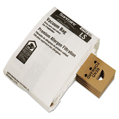 Sanitaire® wholesale. Commercial Upright Vacuum Cleaner Replacement Bags, Style Ls, 5-pack. HSD Wholesale: Janitorial Supplies, Breakroom Supplies, Office Supplies.
