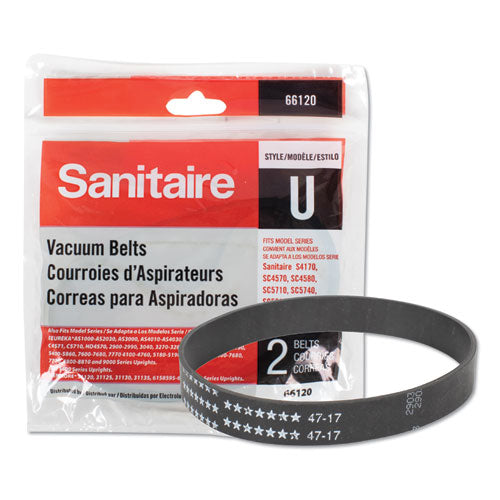 Sanitaire® wholesale. Upright Vacuum Replacement Belt, Flat Belt, 2-pack. HSD Wholesale: Janitorial Supplies, Breakroom Supplies, Office Supplies.
