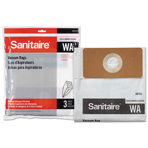 Sanitaire® wholesale. Wa Premium Allergen Vacuum Bags For Sc5745-sc5815-sc5845-sc5713, 3-pk, 10pk-ct. HSD Wholesale: Janitorial Supplies, Breakroom Supplies, Office Supplies.